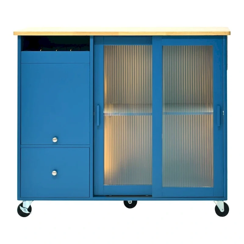 Chariot de cuisine pliable avec lumières LED