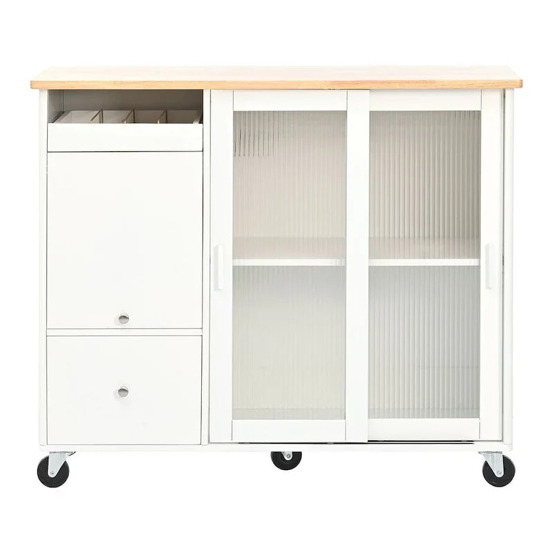 Chariot de cuisine pliable avec lumières LED
