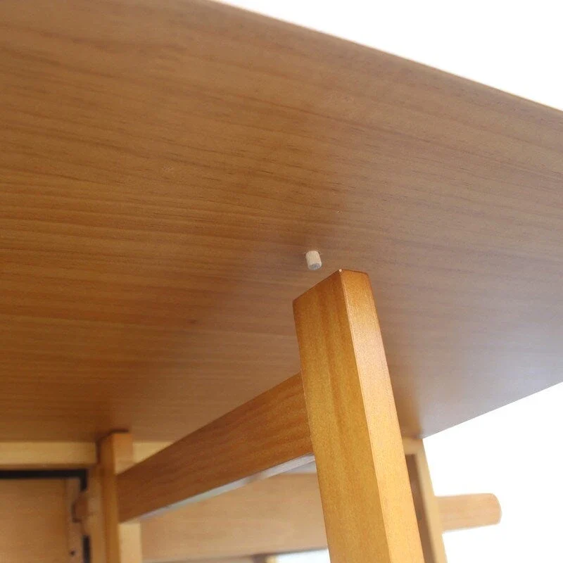 Chariot de cuisine et de salle à manger pliant carré en bois massif avec 2 tabourets gratuits marron