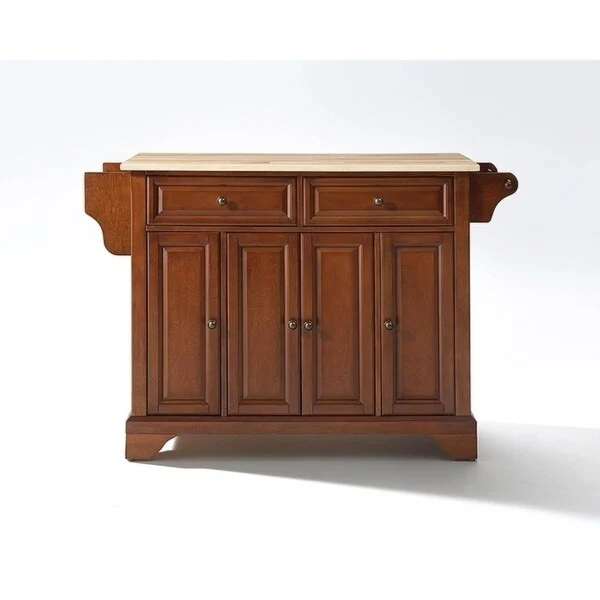 Îlot de cuisine en bois naturel plateau Cerisier classique - 45,7 P x 130,8 L x 91,4 H cm