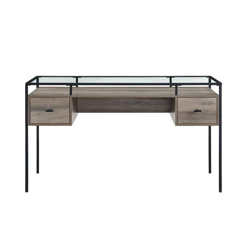 Bureau d'écriture avec plateau en verre de 56 pouces