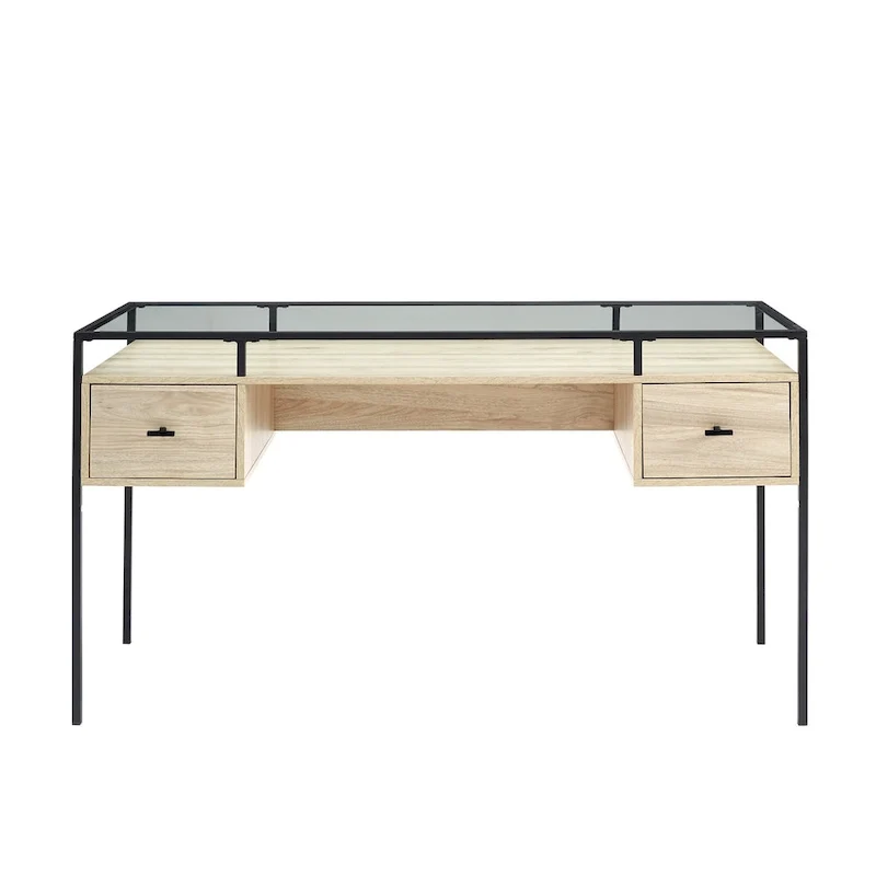 Bureau d'écriture avec plateau en verre de 56 pouces