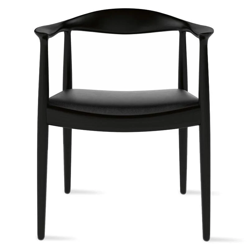 Chaises en bois massif avec accoudoirs, en chêne et similicuir, pour salle à manger, cuisine, chambre, bureau.
