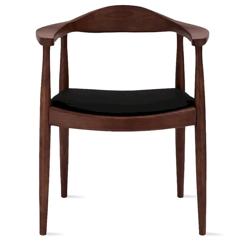 Chaises en bois massif avec accoudoirs, en chêne et similicuir, pour salle à manger, cuisine, chambre, bureau.