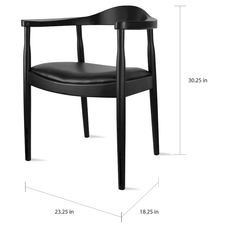 Chaises en bois massif avec accoudoirs, en chêne et similicuir, pour salle à manger, cuisine, chambre, bureau.