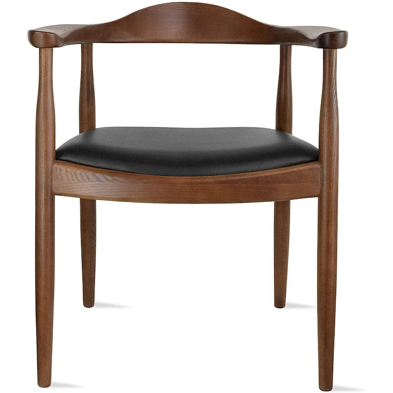 Chaises en bois massif avec accoudoirs, en chêne et similicuir, pour salle à manger, cuisine, chambre, bureau.