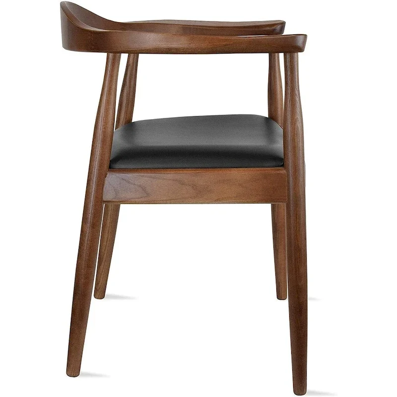 Chaises en bois massif avec accoudoirs, en chêne et similicuir, pour salle à manger, cuisine, chambre, bureau.