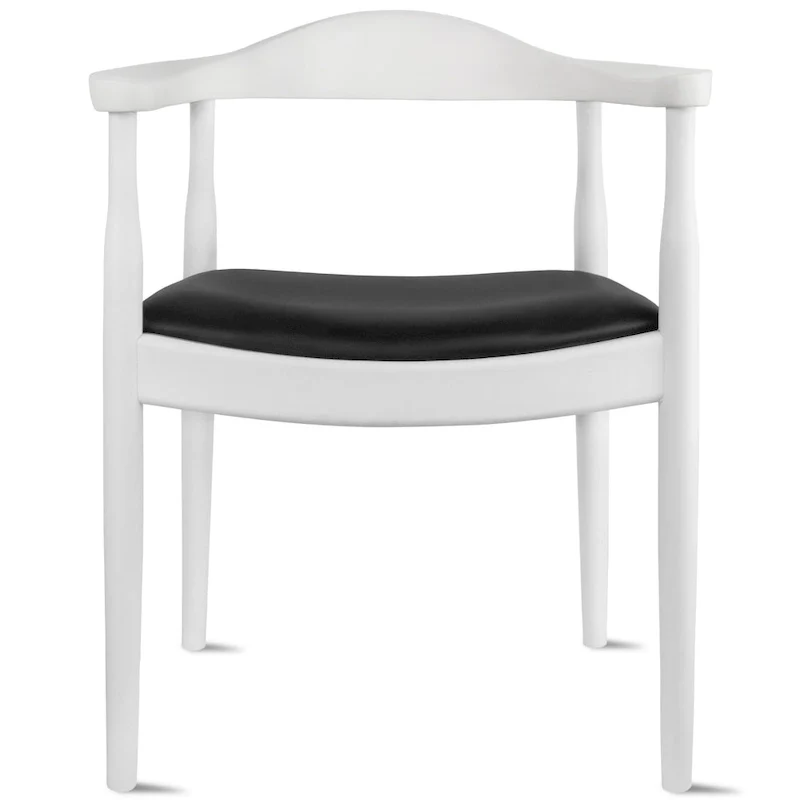 Chaises en bois massif avec accoudoirs, en chêne et similicuir, pour salle à manger, cuisine, chambre, bureau.