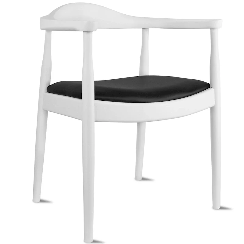 Chaises en bois massif avec accoudoirs, en chêne et similicuir, pour salle à manger, cuisine, chambre, bureau.
