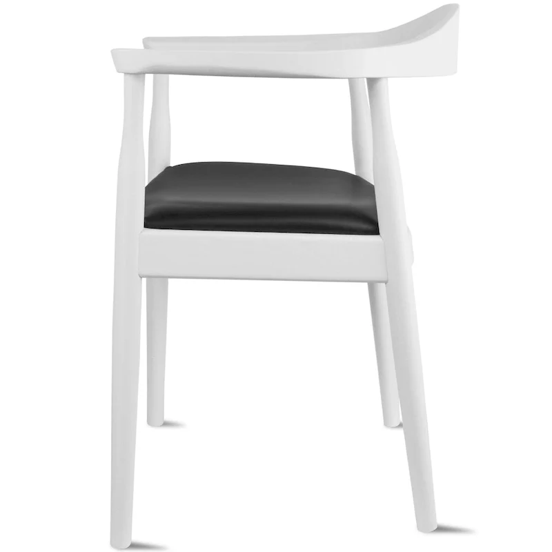 Chaises en bois massif avec accoudoirs, en chêne et similicuir, pour salle à manger, cuisine, chambre, bureau.