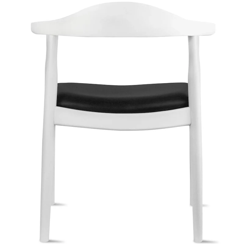 Chaises en bois massif avec accoudoirs, en chêne et similicuir, pour salle à manger, cuisine, chambre, bureau.