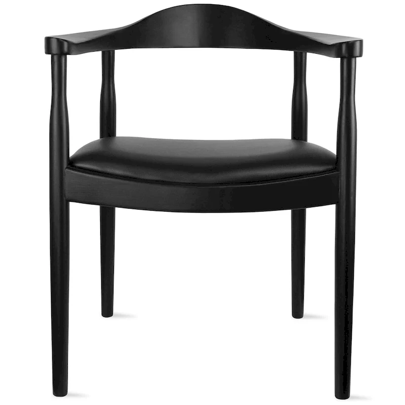 Chaises en bois massif avec accoudoirs, en chêne et similicuir, pour salle à manger, cuisine, chambre, bureau.