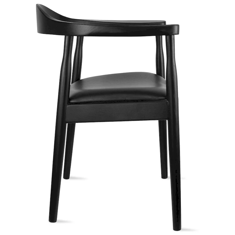 Chaises en bois massif avec accoudoirs, en chêne et similicuir, pour salle à manger, cuisine, chambre, bureau.