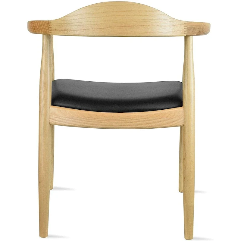 Chaises en bois massif avec accoudoirs, en chêne et similicuir, pour salle à manger, cuisine, chambre, bureau.