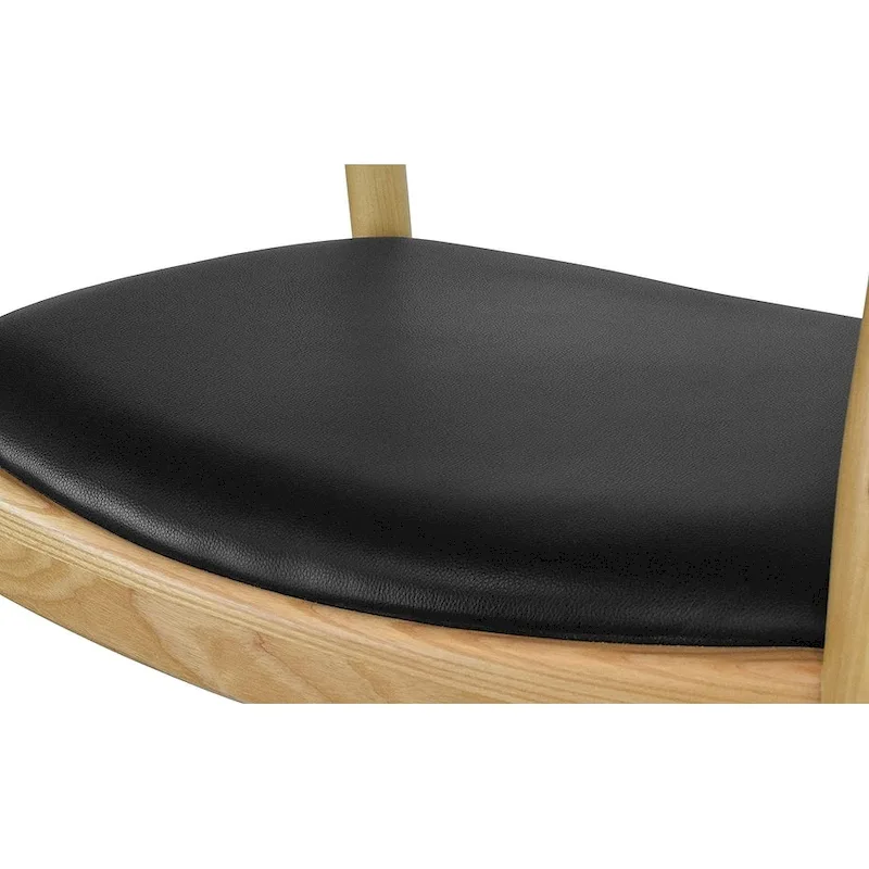 Chaises en bois massif avec accoudoirs, en chêne et similicuir, pour salle à manger, cuisine, chambre, bureau.