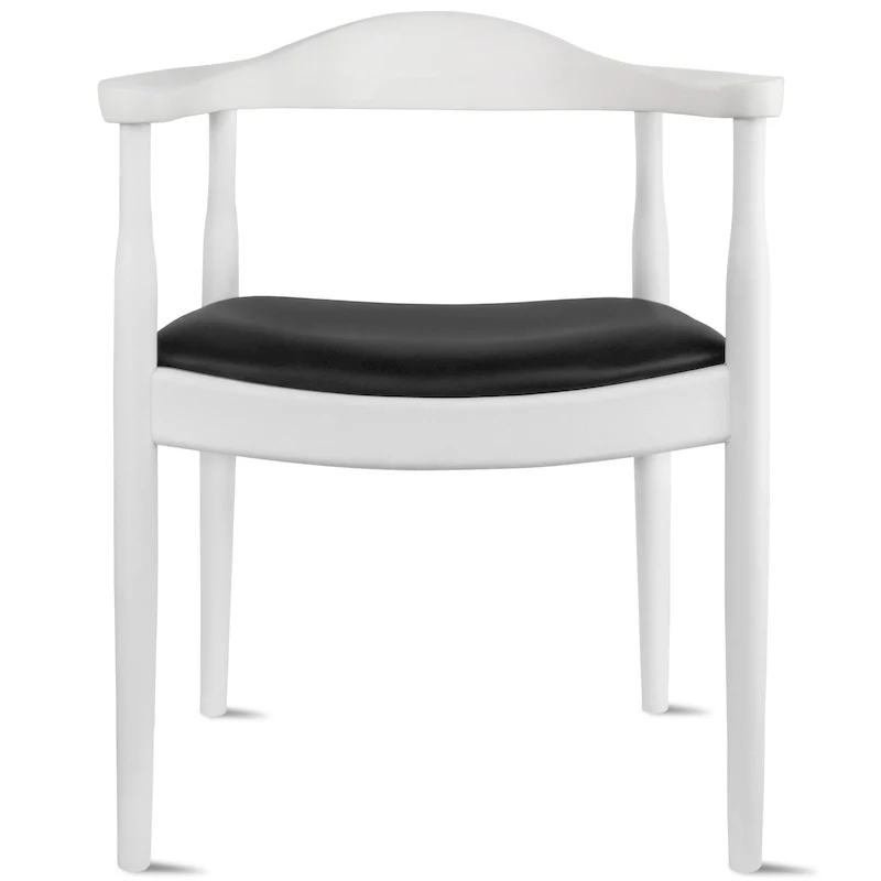 Chaises en bois massif avec accoudoirs, en chêne et similicuir, pour salle à manger, cuisine, chambre, bureau.