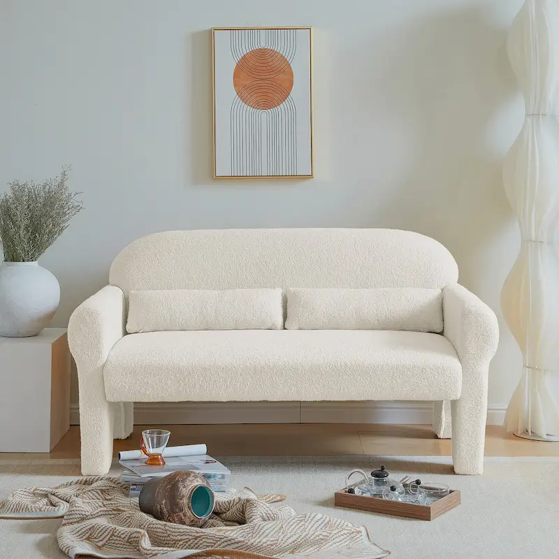 Causeuse moderne en bouclette pour le salon