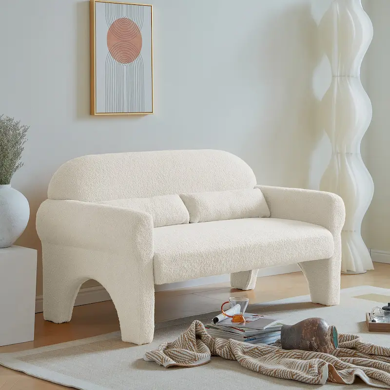 Causeuse moderne en bouclette pour le salon