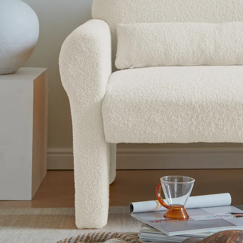 Causeuse moderne en bouclette pour le salon