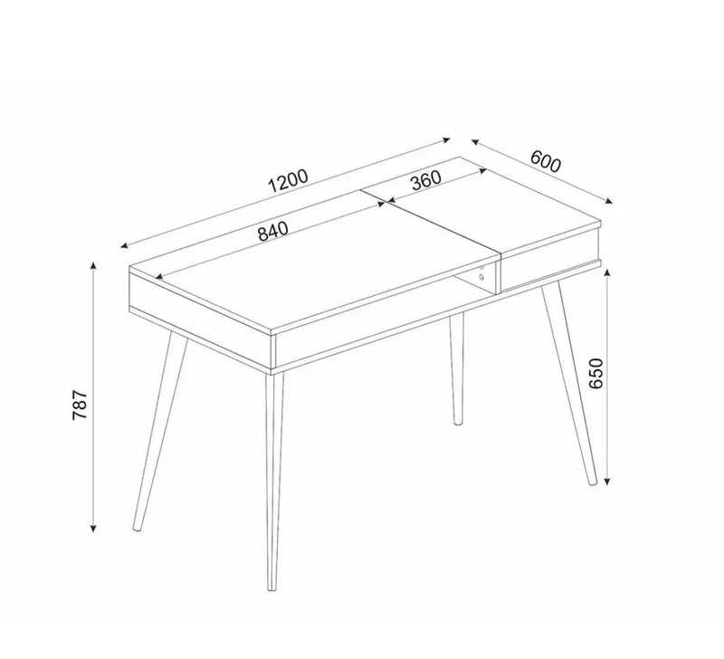 Bureau NANSI -chêne et noir- 120cm