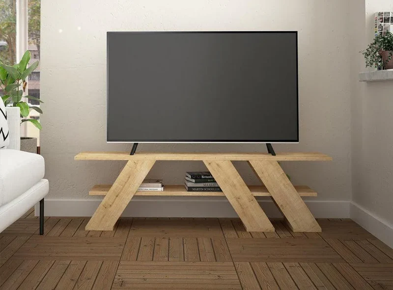 Meuble TV Moderne EVOR 140 Cm - Chene