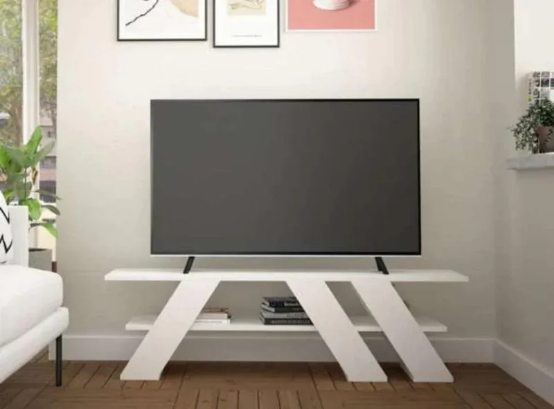 Meuble TV Moderne EVOR 140 Cm - Blanc