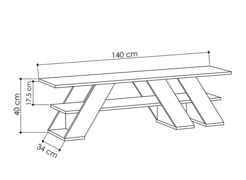 Meuble TV Moderne EVOR 140 Cm - Blanc