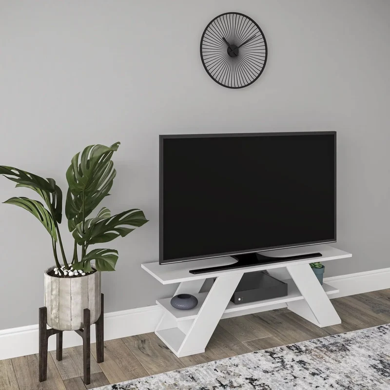 EVOR - Stand TV Moderne 120 Cm Blanc