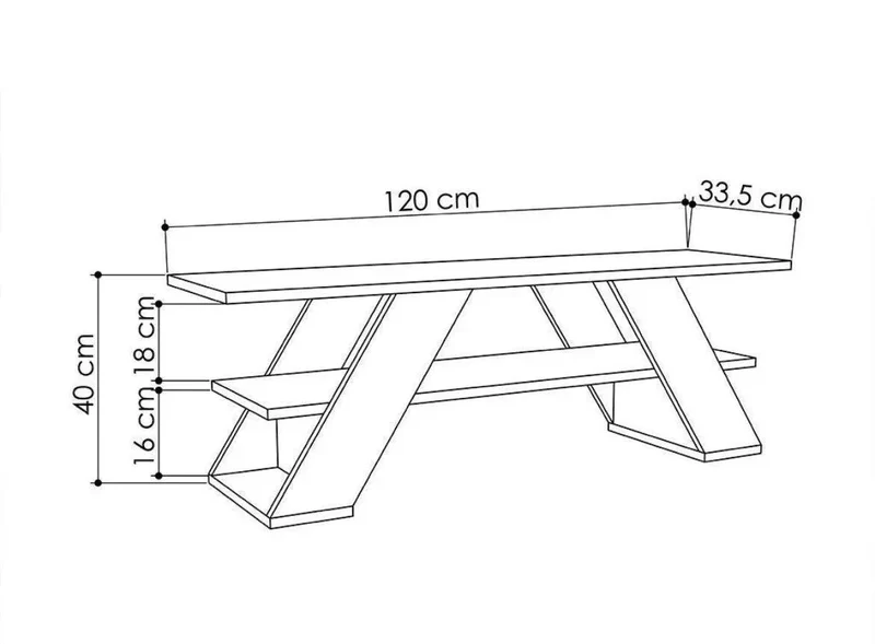 EVOR - Stand TV Moderne 120 Cm Blanc