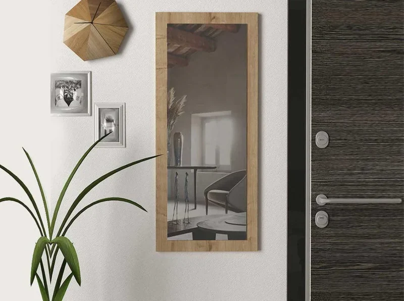 Miroir décoratif ALBA - Cadre en en bois chêne