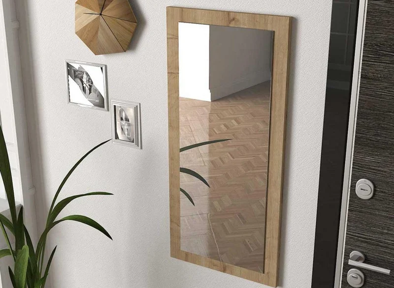 Miroir décoratif ALBA - Cadre en en bois chêne