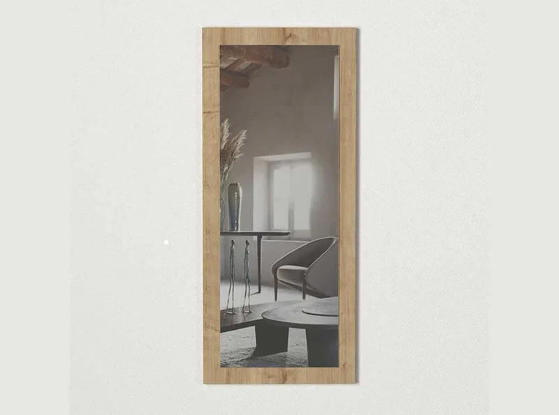 Miroir décoratif ALBA - Cadre en en bois chêne