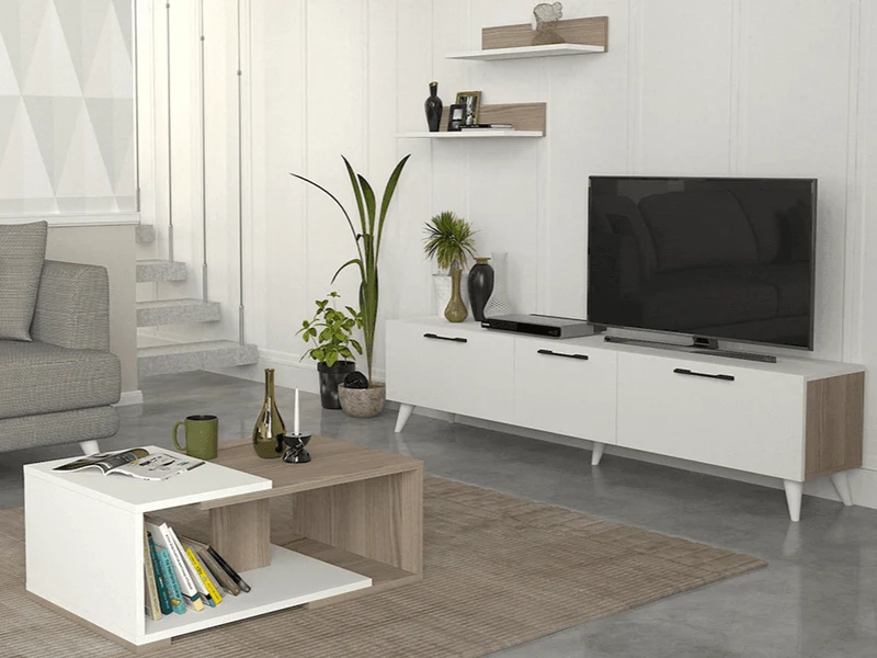 Pack ATERAM - Meuble TV - Table basse - Salon et séjour