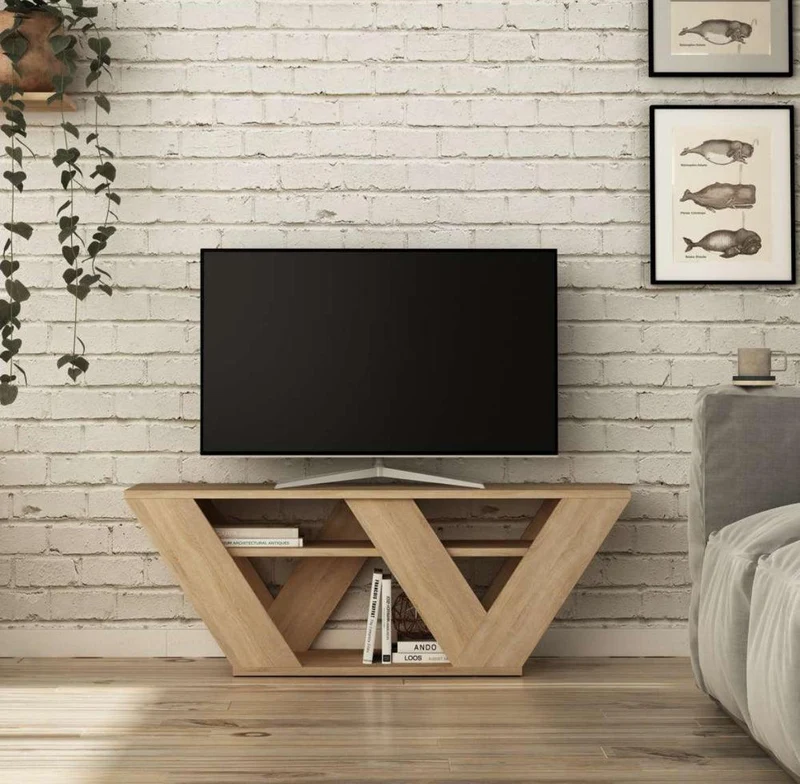 Stand Meuble TV HIPER 110 cm - Salon et séjour Chene