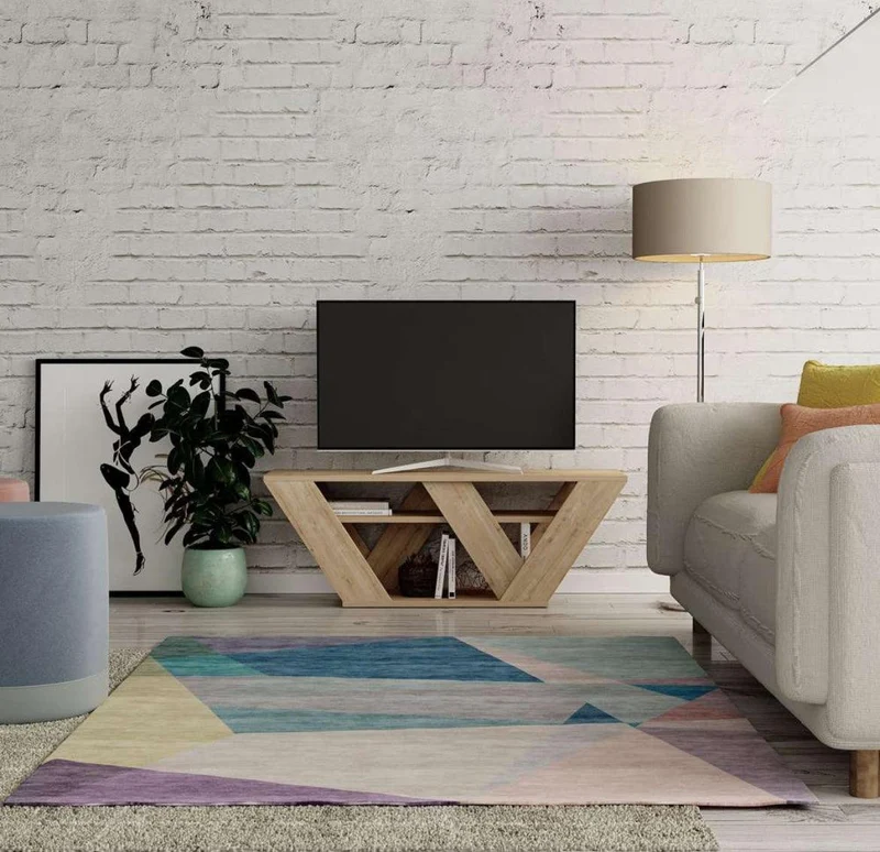 Stand Meuble TV HIPER 110 cm - Salon et séjour Chene