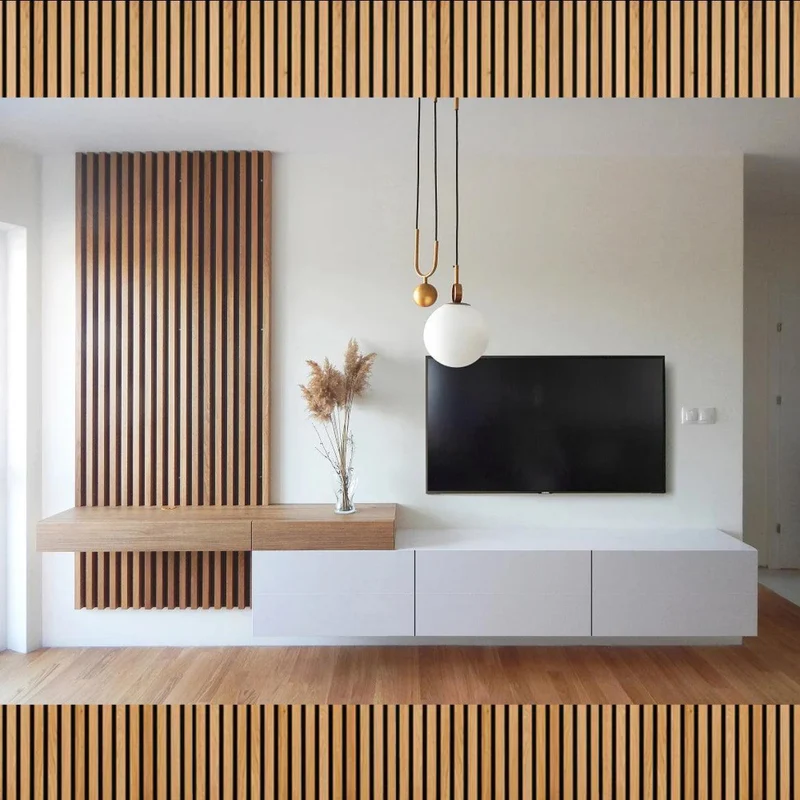 Meuble Tv Namir Avec Revetement mural en Bois