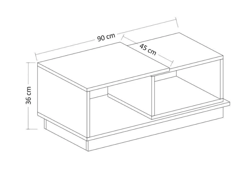 Table Basse CONCEPT, Blanc et Chene