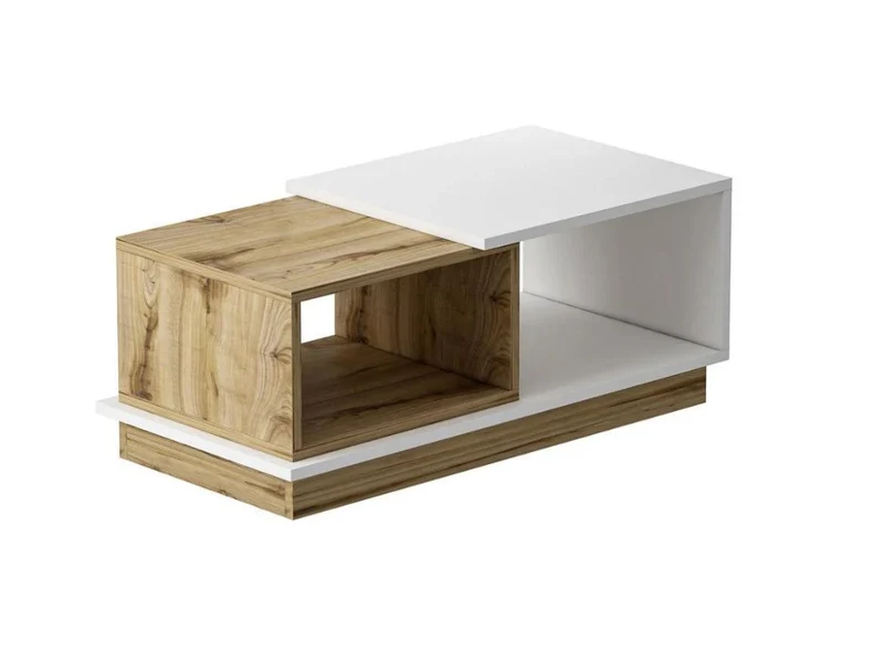 Table Basse CONCEPT, Blanc et Chene