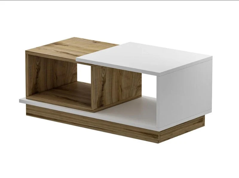 Table Basse CONCEPT, Blanc et Chene