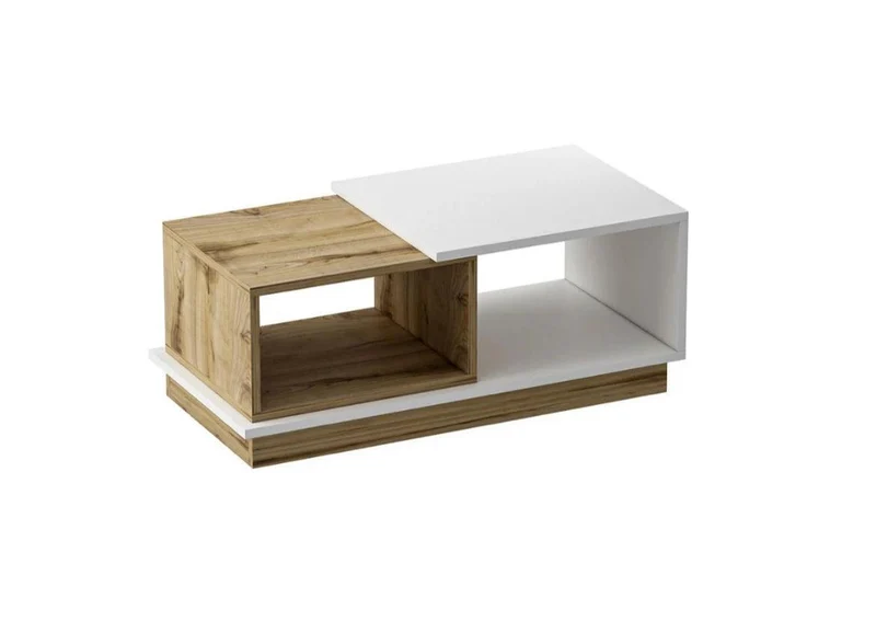 Table Basse CONCEPT, Blanc et Chene