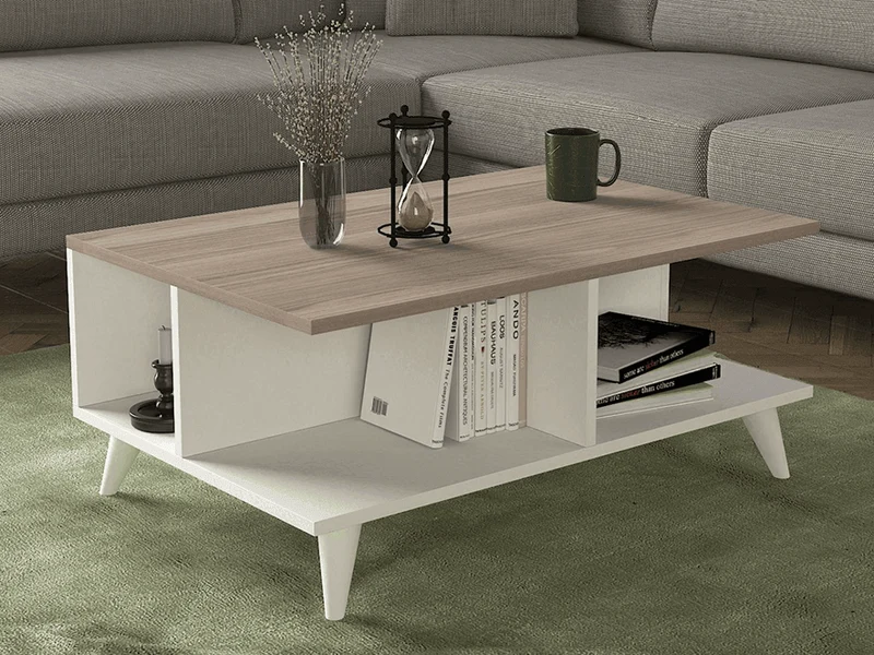 Table basse SEDDRAE - Blanc et Gris Cordoba