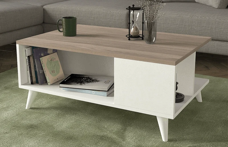 Table basse SEDDRAE - Blanc et Gris Cordoba