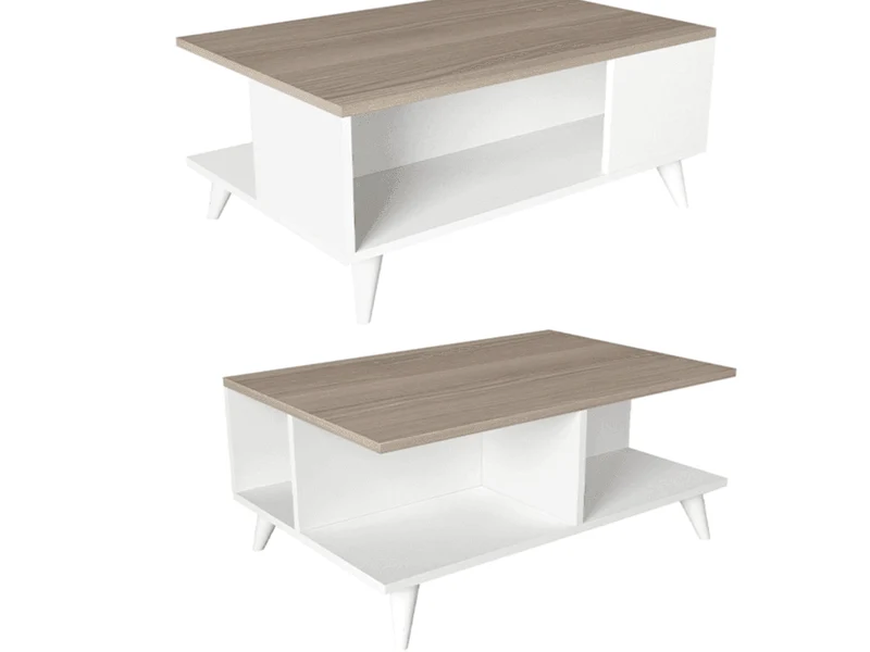 Table basse SEDDRAE - Blanc et Gris Cordoba