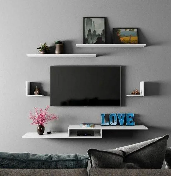 MEUBLE TV Alpha 120 cm - NOIR/BLANC