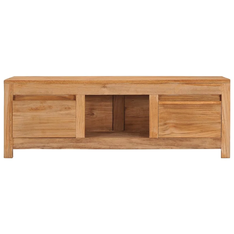 Meuble TV multimédia étagère télévision buffet téléviseur salle à manger salon chambre 100 x 30 x 35 cm bois de teck massif brun 02_0025435