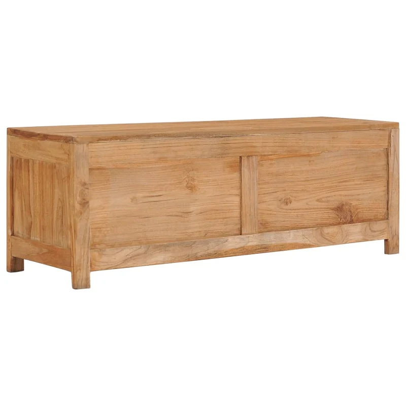 Meuble TV multimédia étagère télévision buffet téléviseur salle à manger salon chambre 100 x 30 x 35 cm bois de teck massif brun 02_0025435