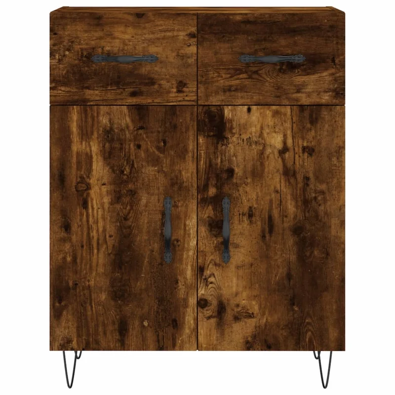 Buffet bahut commode armoire meuble de rangement organisateur cuisine salle de séjour salon haut 69,5 x 34 x 180 cm bois d'ingénierie marron 02_0033506