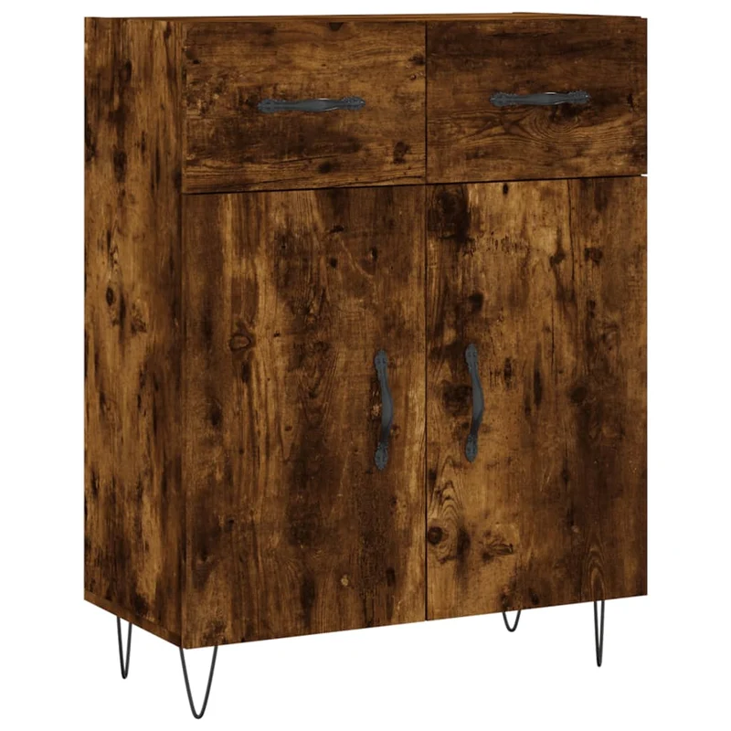 Buffet bahut commode armoire meuble de rangement organisateur cuisine salle de séjour salon 69,5 x 34 x 90 cm bois d'ingénierie marron 02_0031020