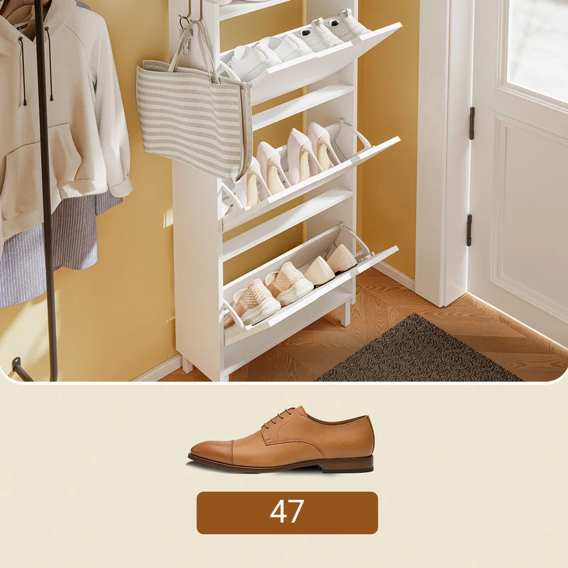 SoBuy Schuhschrank Schmal Hängend mit Sensorlicht und 19 cm Tiefe Weiß FSR151-H-E-W
