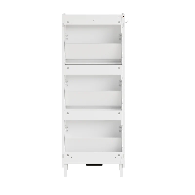 SoBuy Schuhschrank Schmal Hängend mit Sensorlicht und 19 cm Tiefe Weiß FSR151-H-E-W